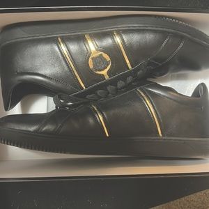 Versace Black Leather Medusa Sneakers. Size 11 1/2. Authentic